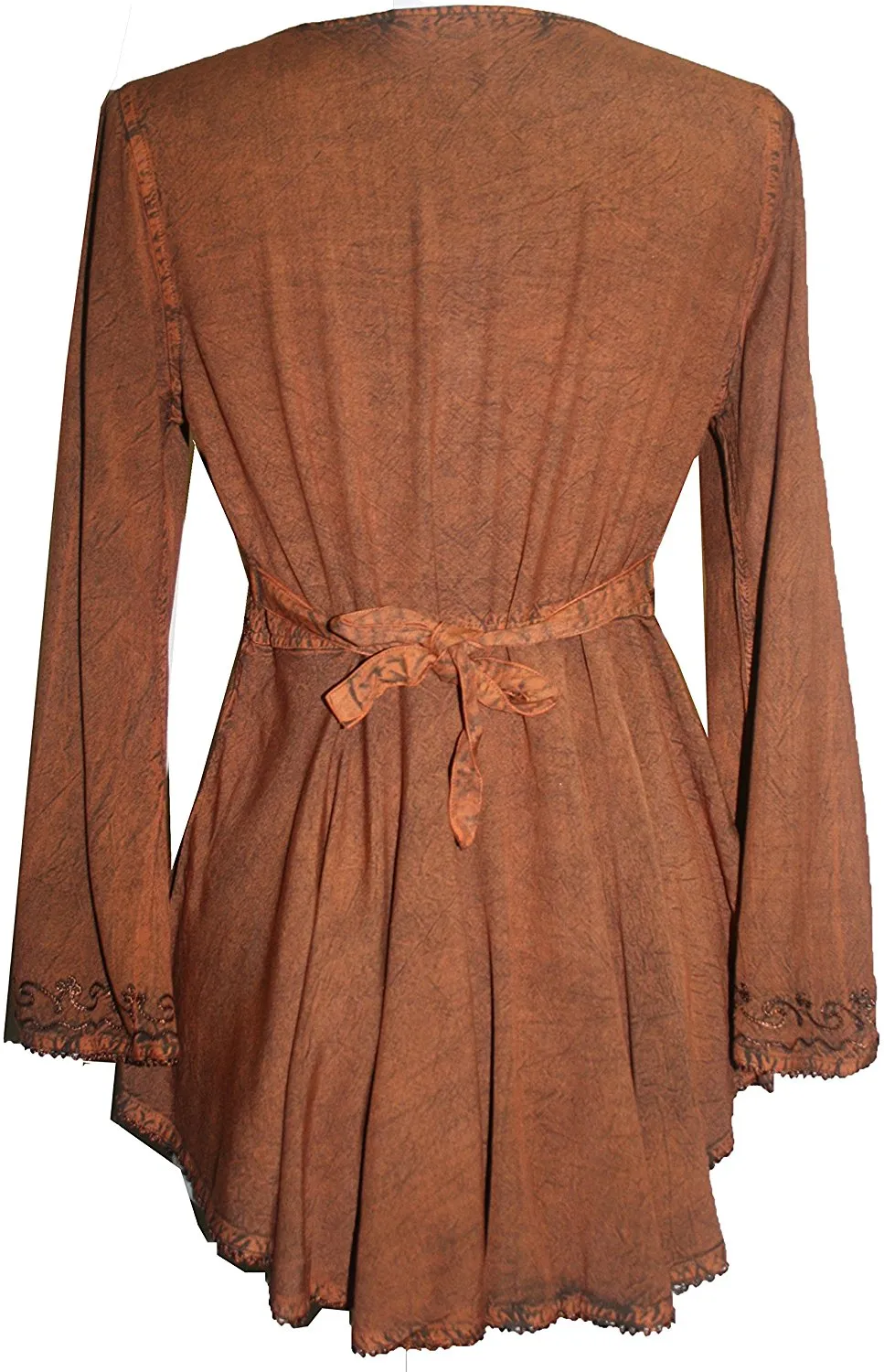 02 B Victorian Gothic Embroidered Diamond Neck Flare Tunic Blouse