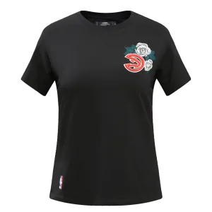 ATLANTA HAWKS ROSES SJ SLIM FIT TEE (BLACK)