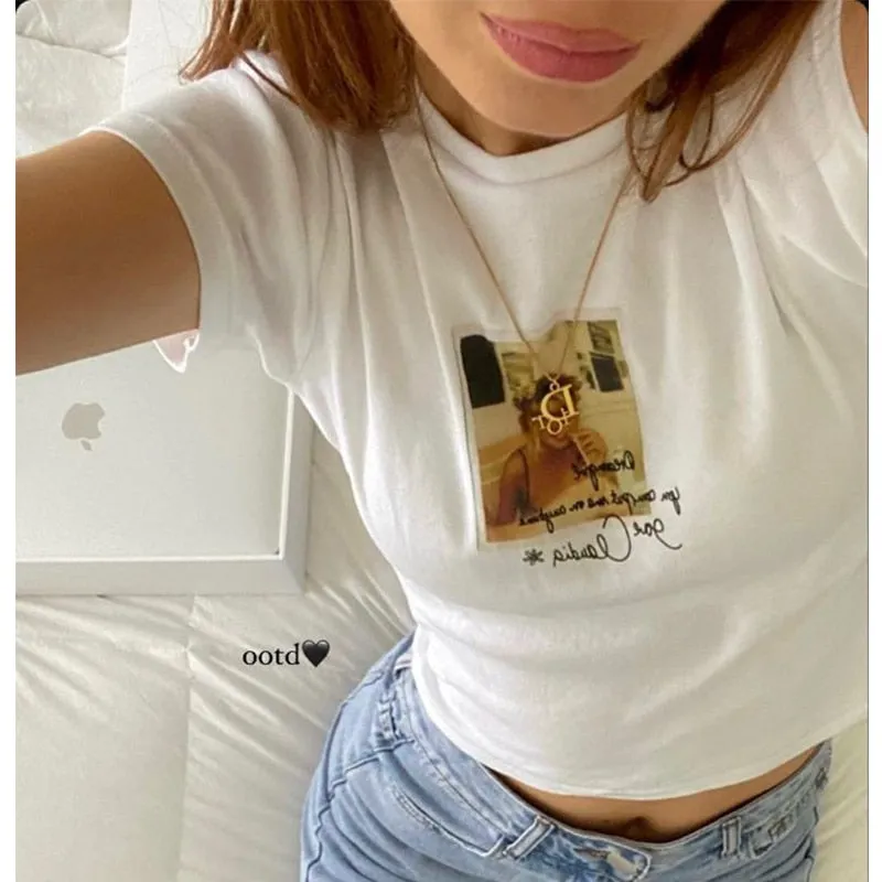 Polaroid Graphic Stylish White Tee
