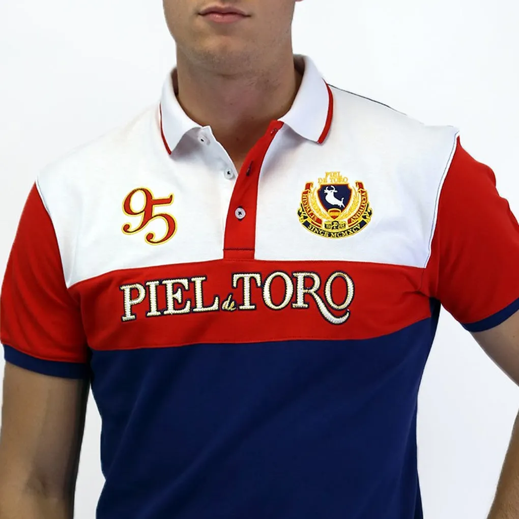 POLO TRICOLOR MARINO slim fit