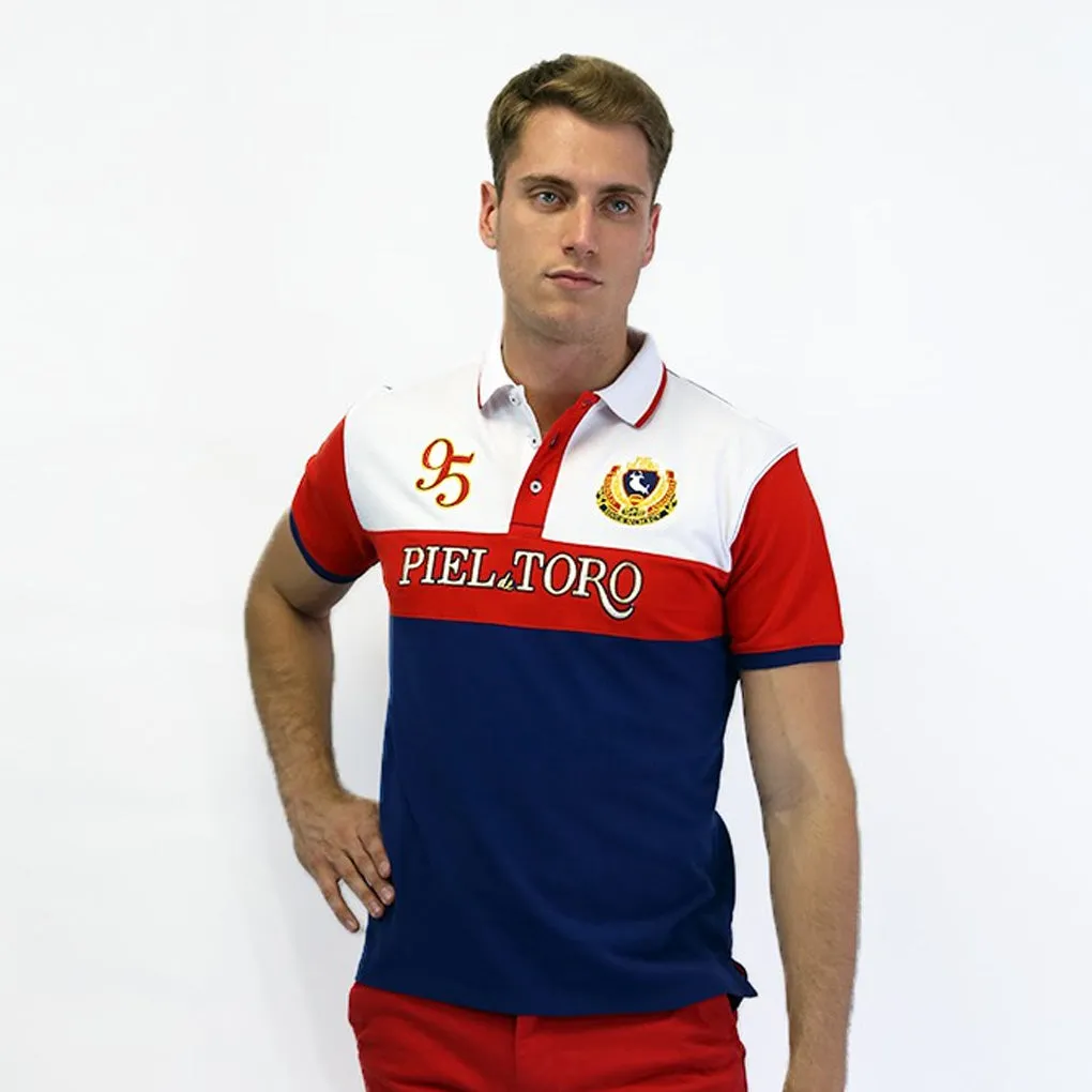 POLO TRICOLOR MARINO slim fit