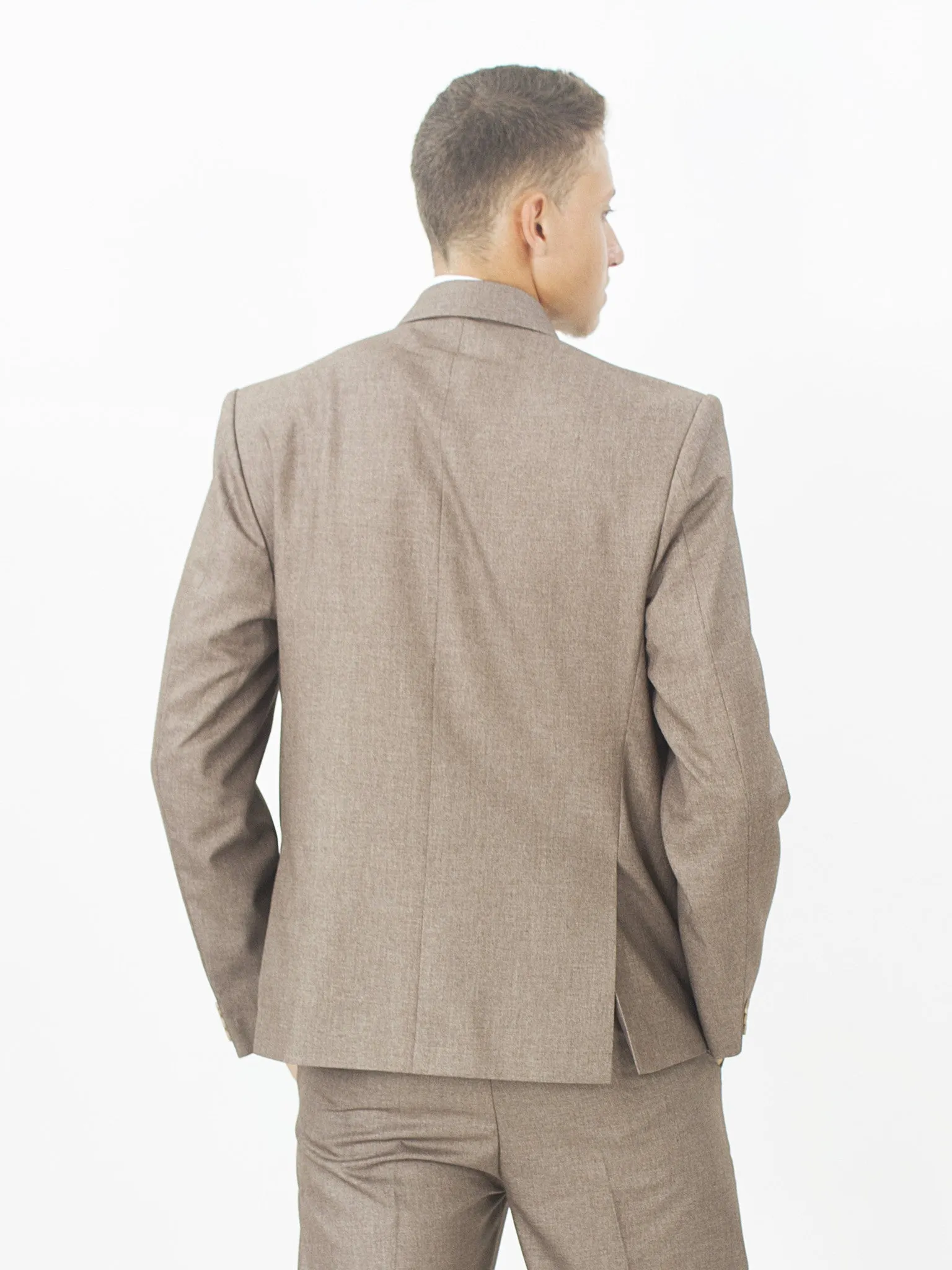 Slim Fit Suit Jacket - Brown