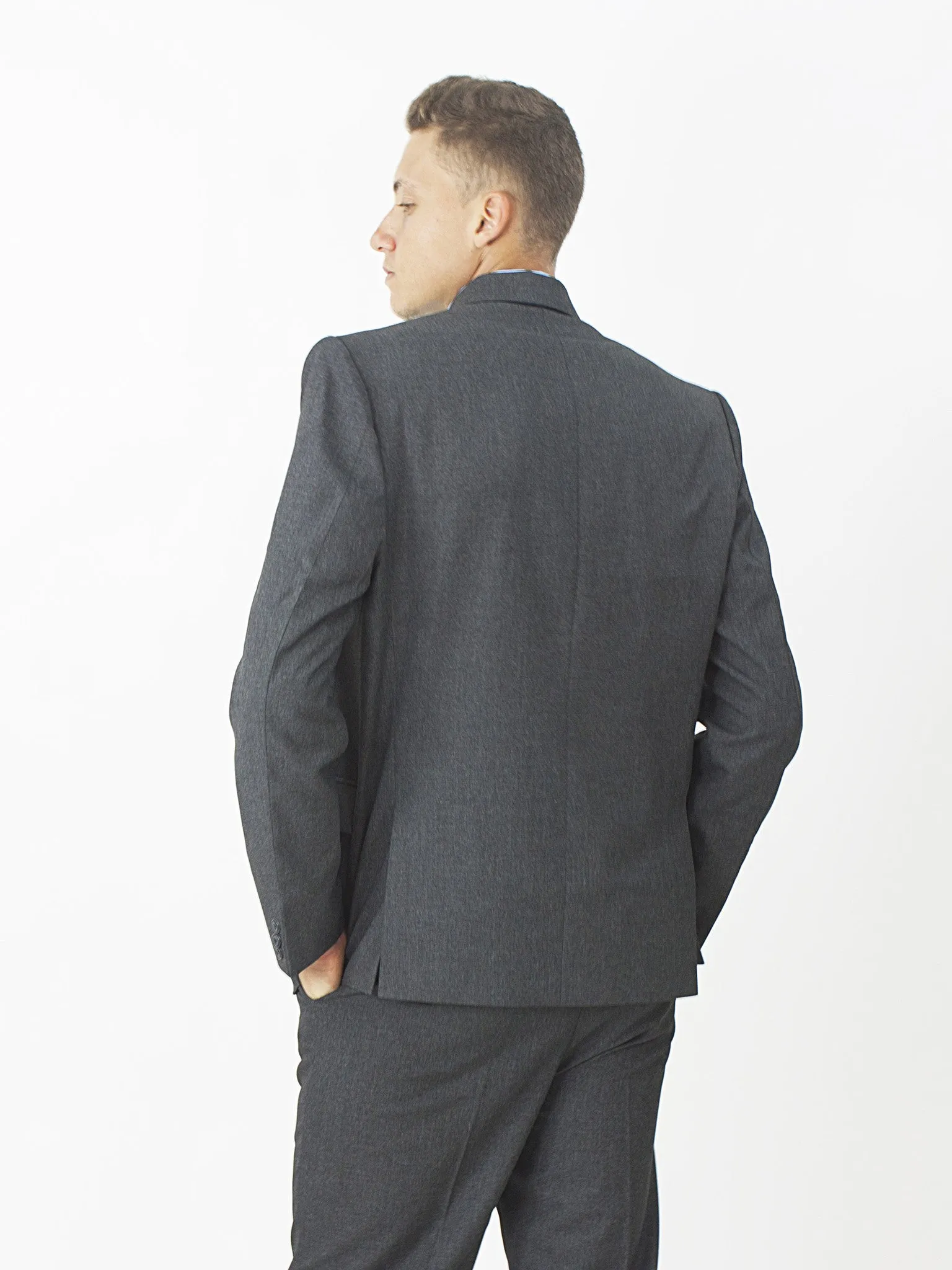 Slim Fit Suit Jacket - Charcoal