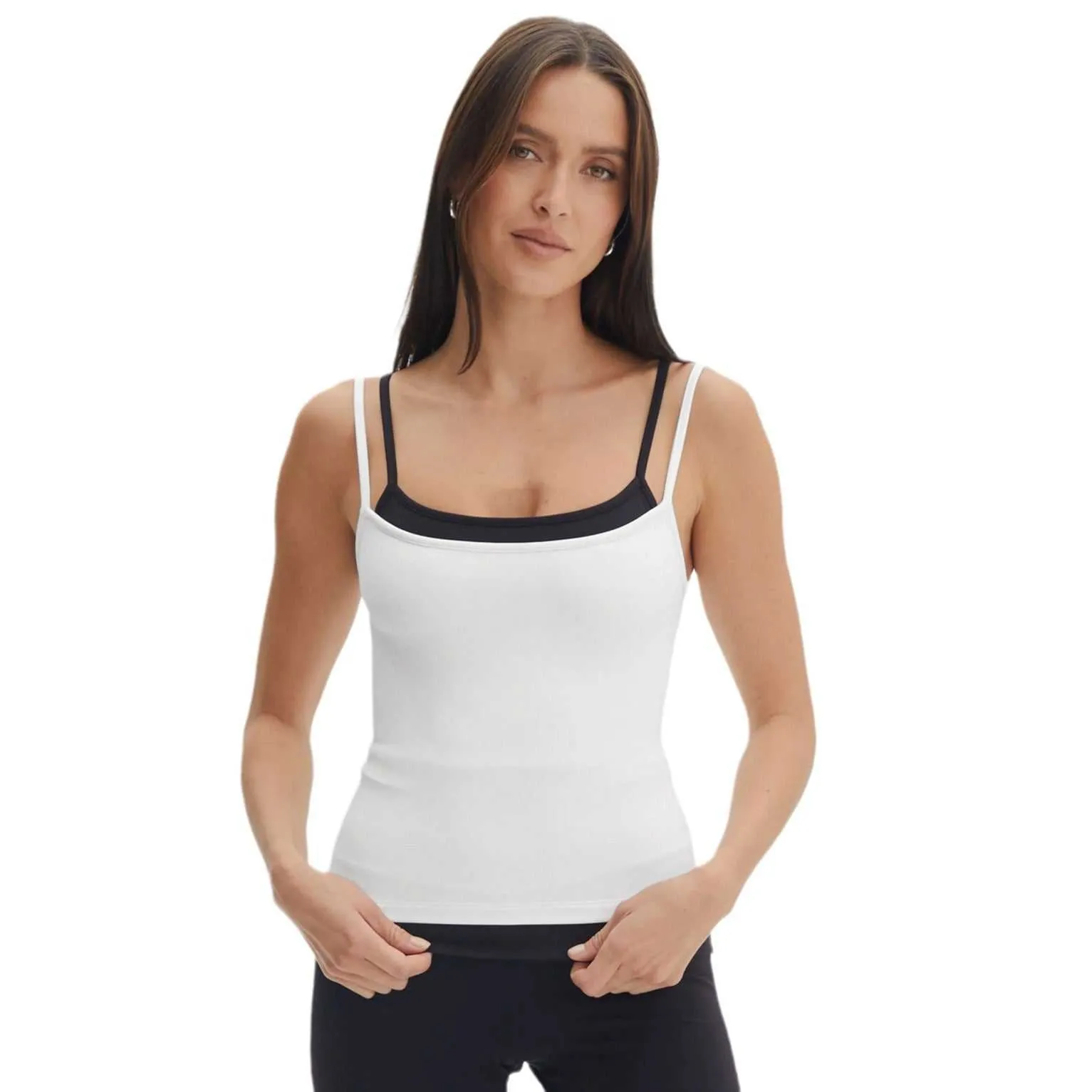 Slim Fit Tank Top Women's Fake Two-piece Suspender Inner Wear Y2g