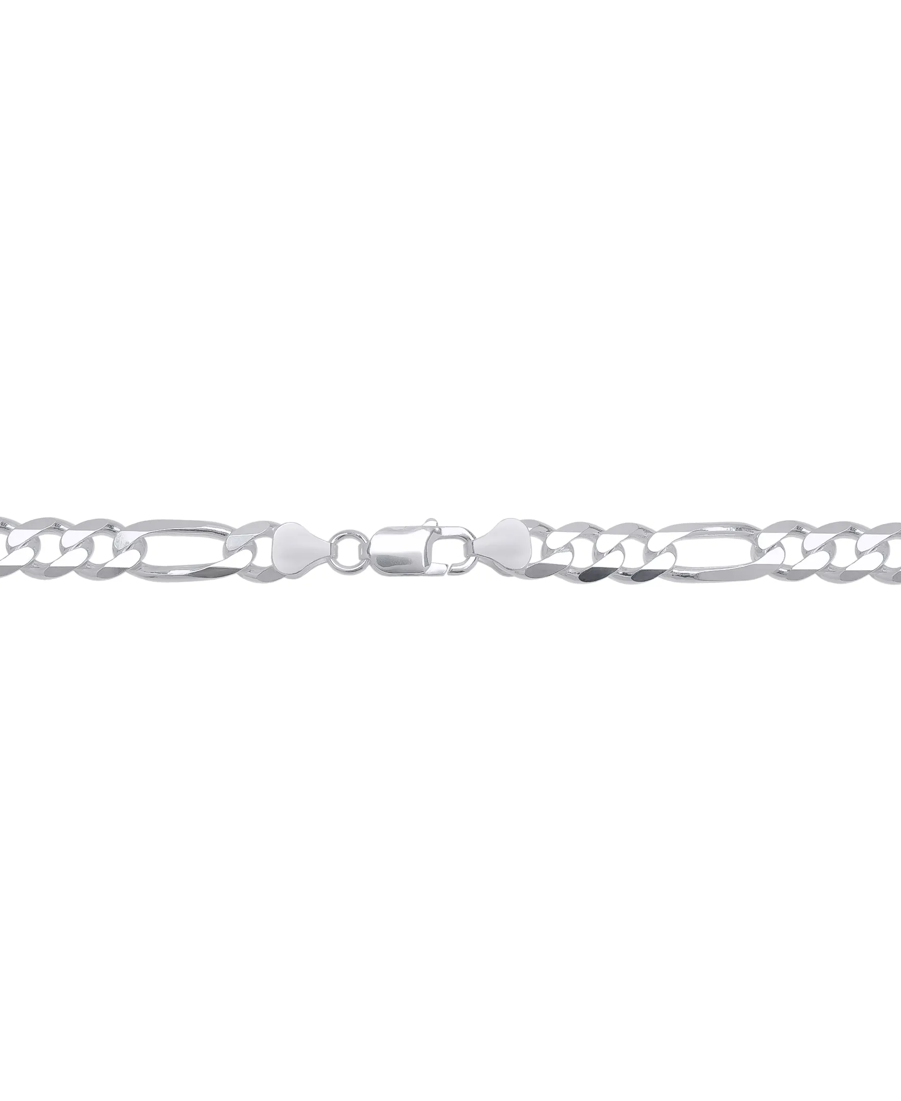 Sterling Silver DC FLAT FIGARO Necklace 30"
