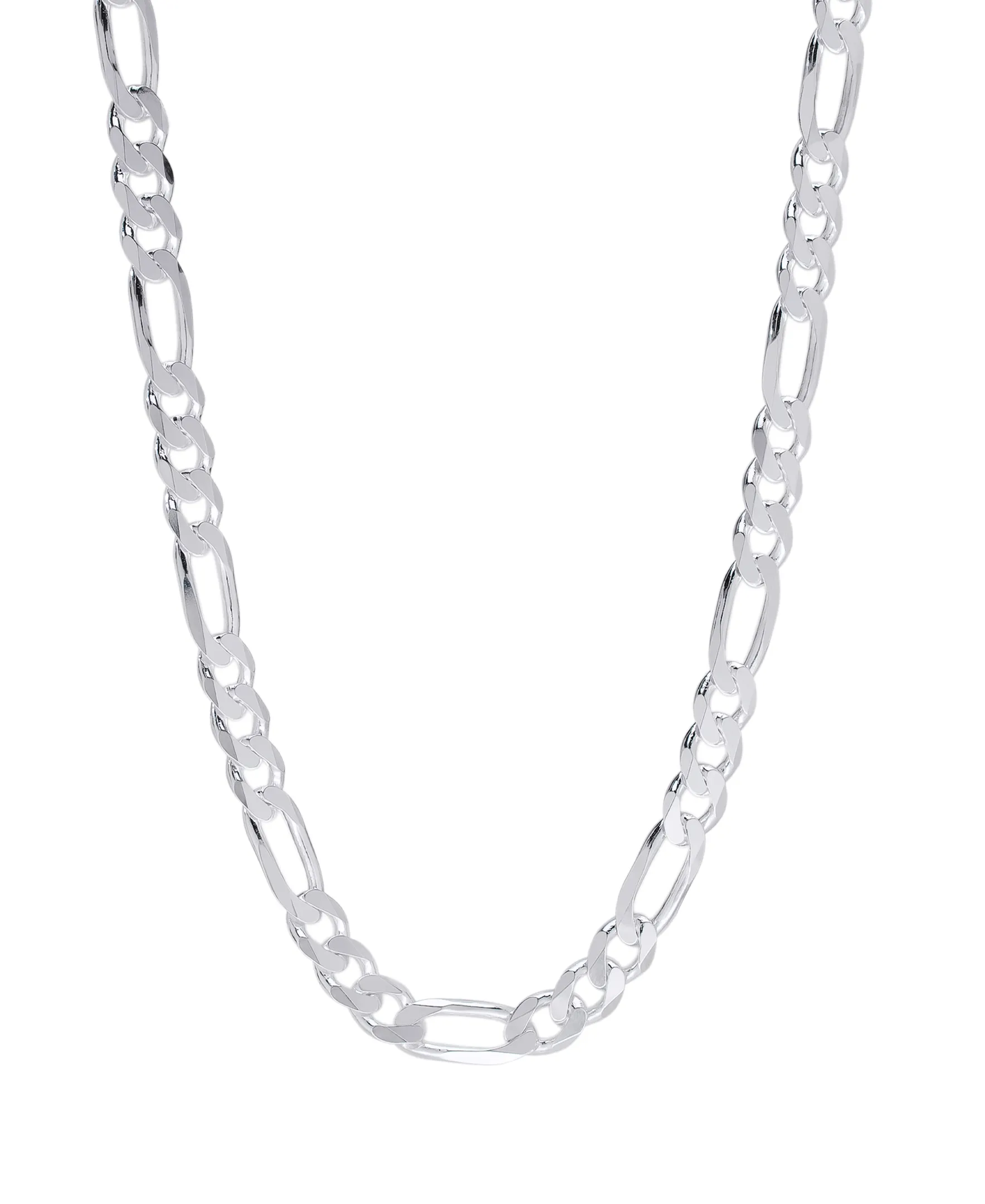 Sterling Silver DC FLAT FIGARO Necklace 30"
