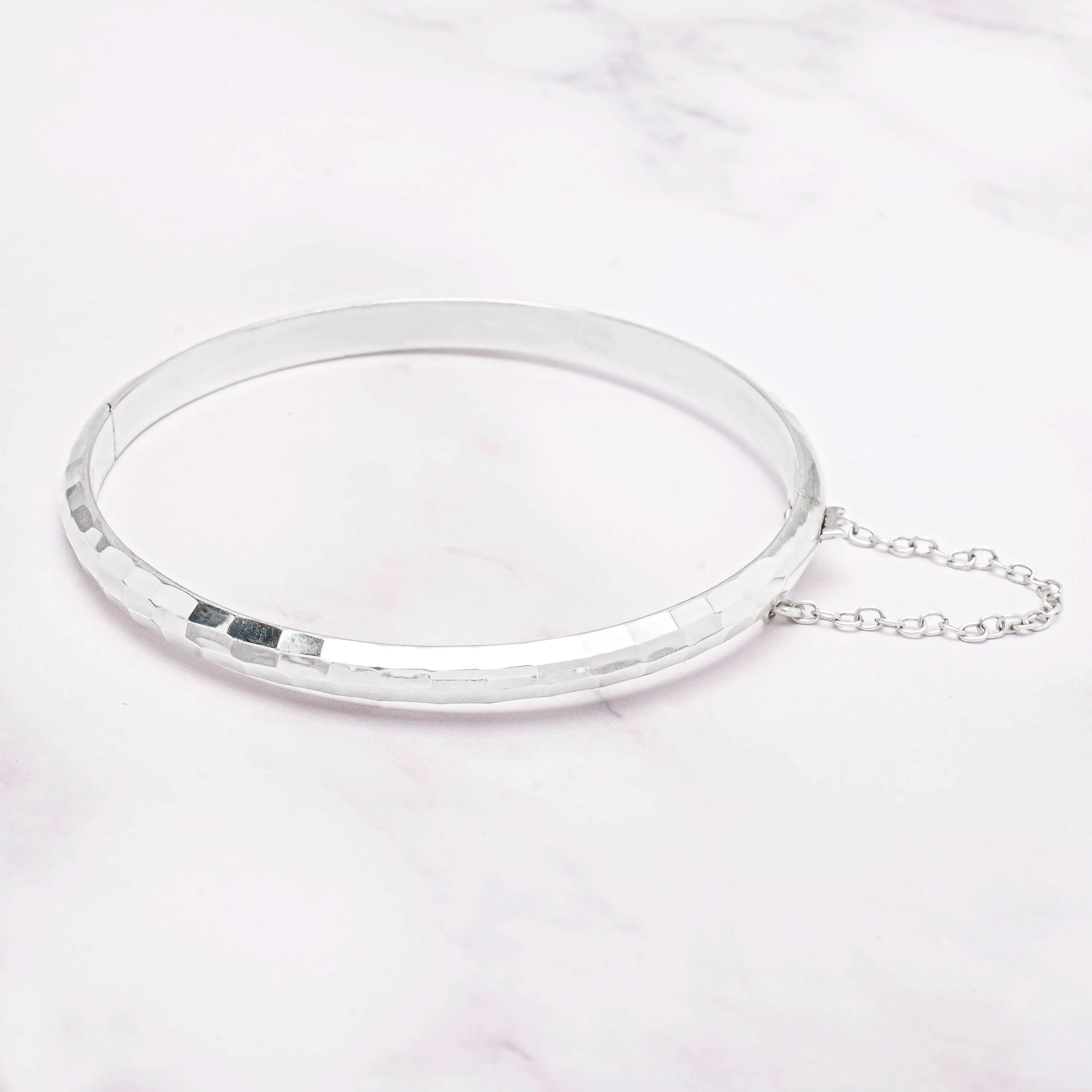Sterling Silver Hammered Bangle Bracelet
