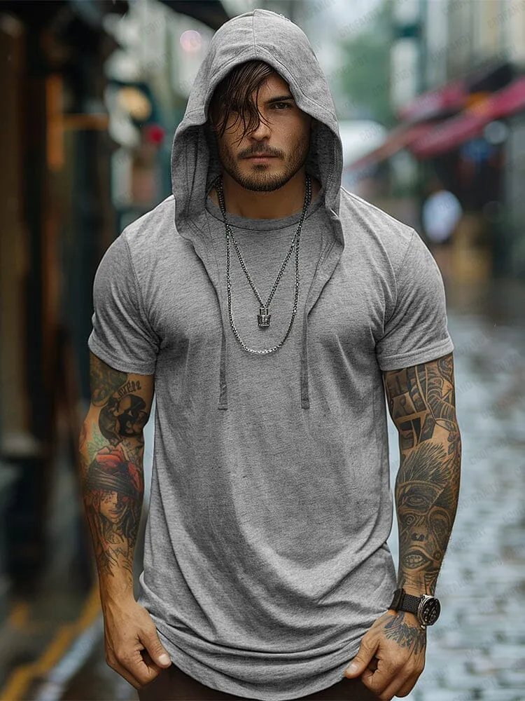 Stylish Stretchy Hooded T-Shirt