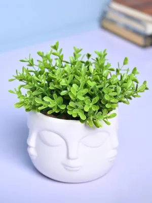 Stylish White Ceramic Face Vase