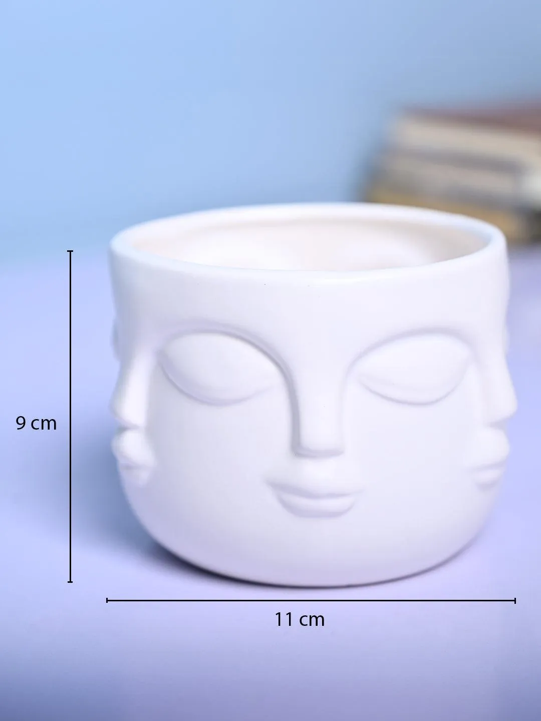 Stylish White Ceramic Face Vase