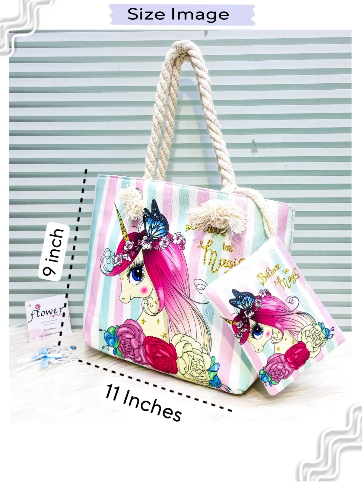Unicorn Girls Stylish Tote Bag