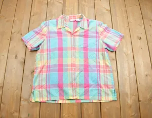 Vintage 1990s Colorful Short Sleeve Button Up Shirt