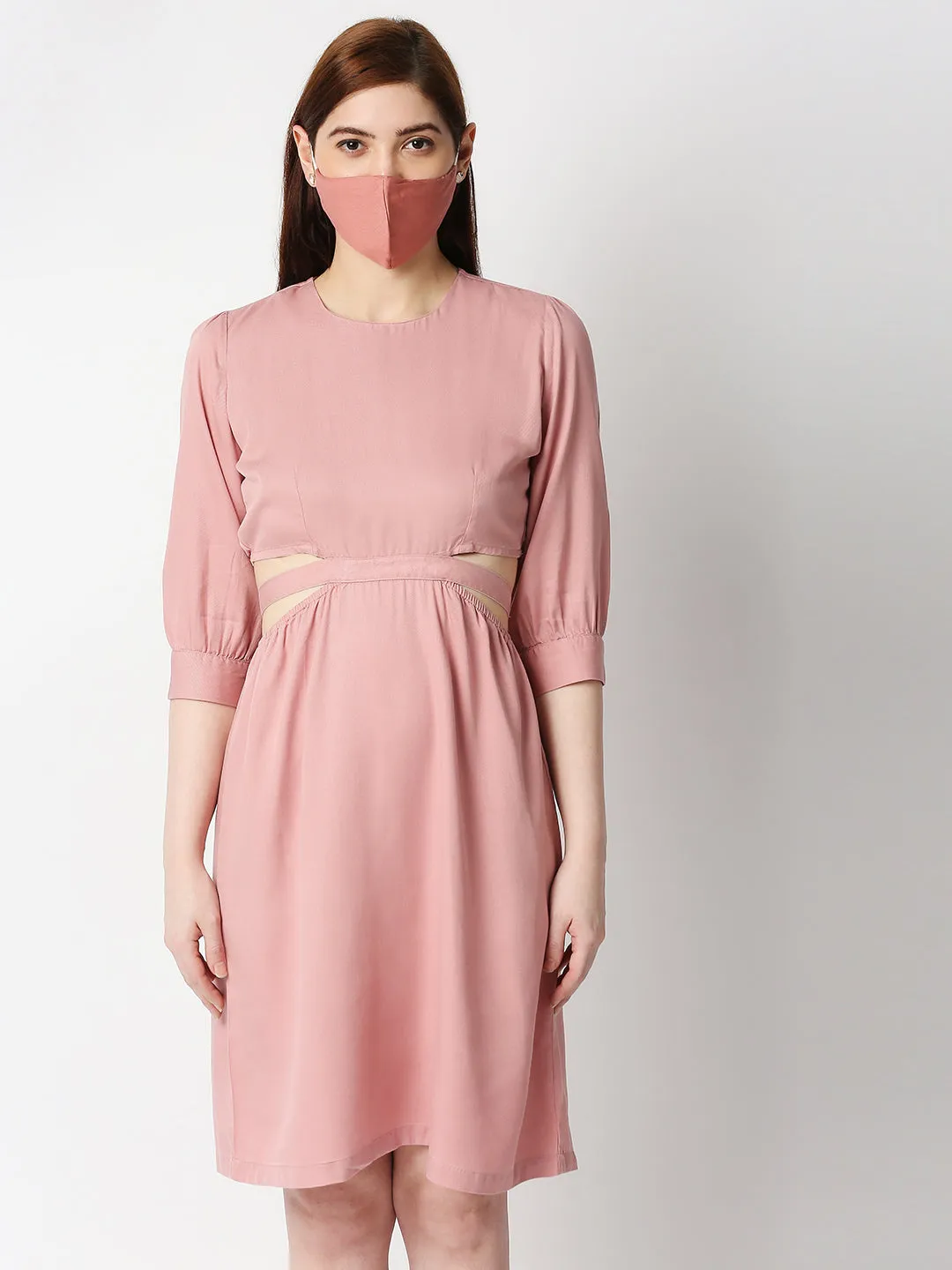 Women Slim Fit A-Line With Waist Tie-Up Dress